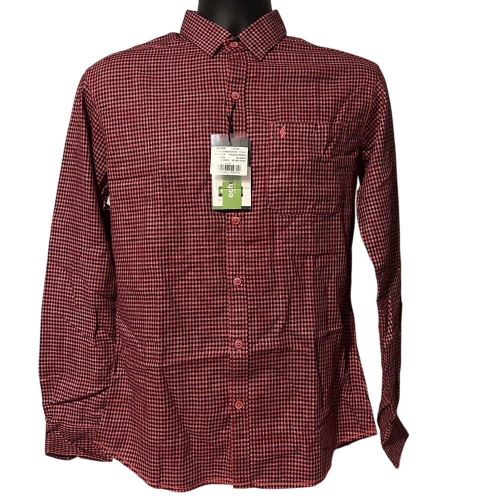 NWT‎ Echo Shirts Red Slim Fit Casual Button Down Shirt Classic Collar Men's S